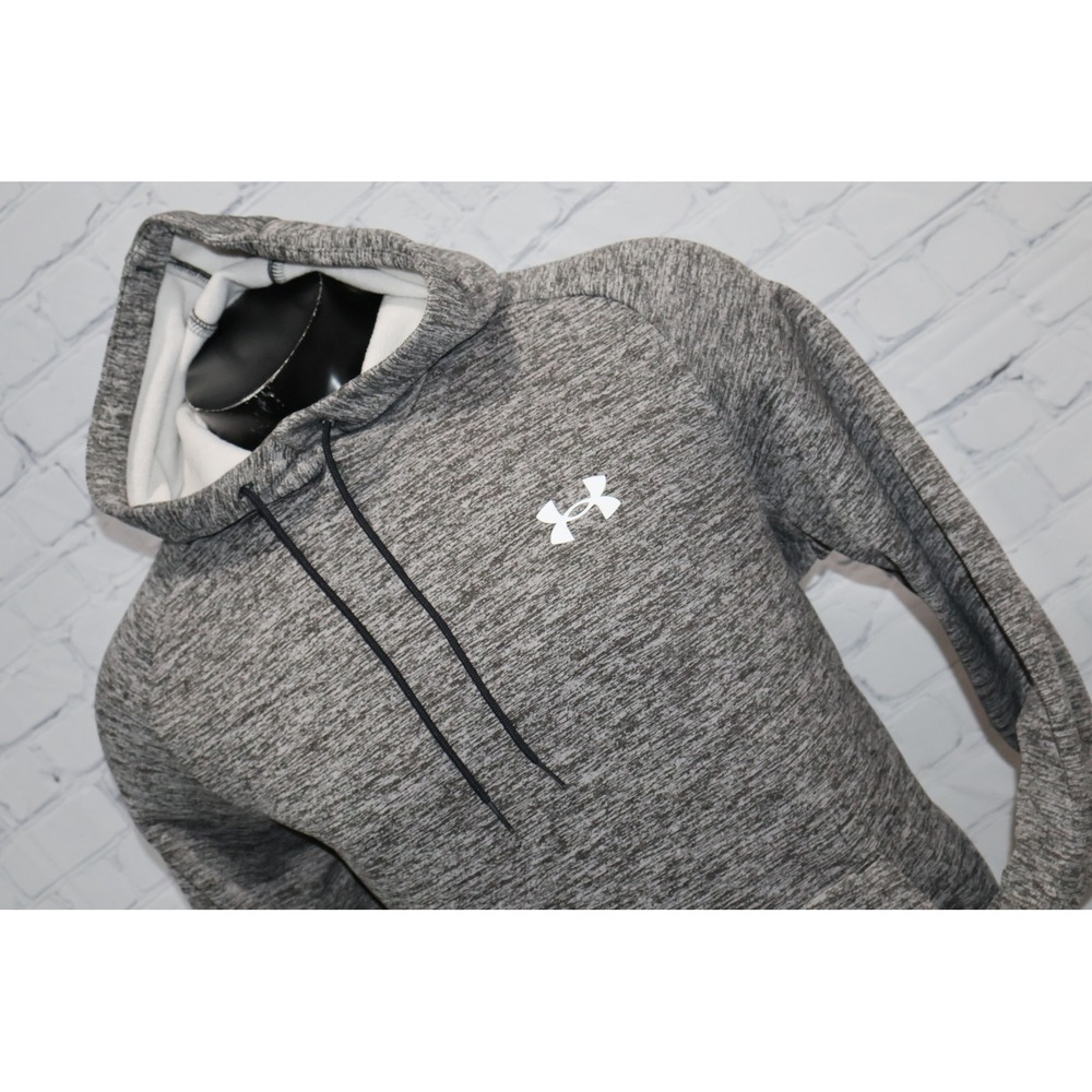 Under Armour Hoodie Mens Large Gray Fleece Pullover Athletic Sweatshirt